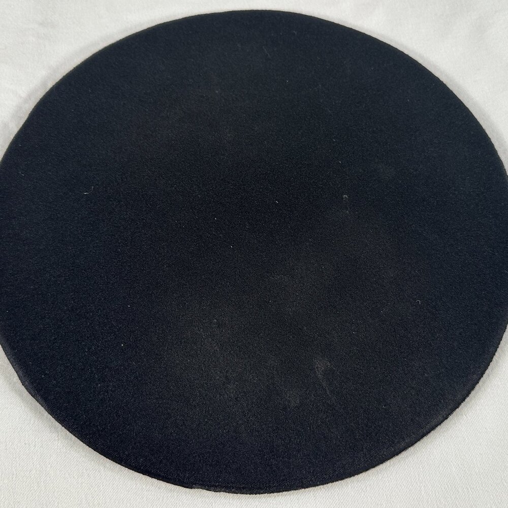 Black Round Fabric Mouse Pad Non-Slip Rubber Base for Computer Home Office Desk